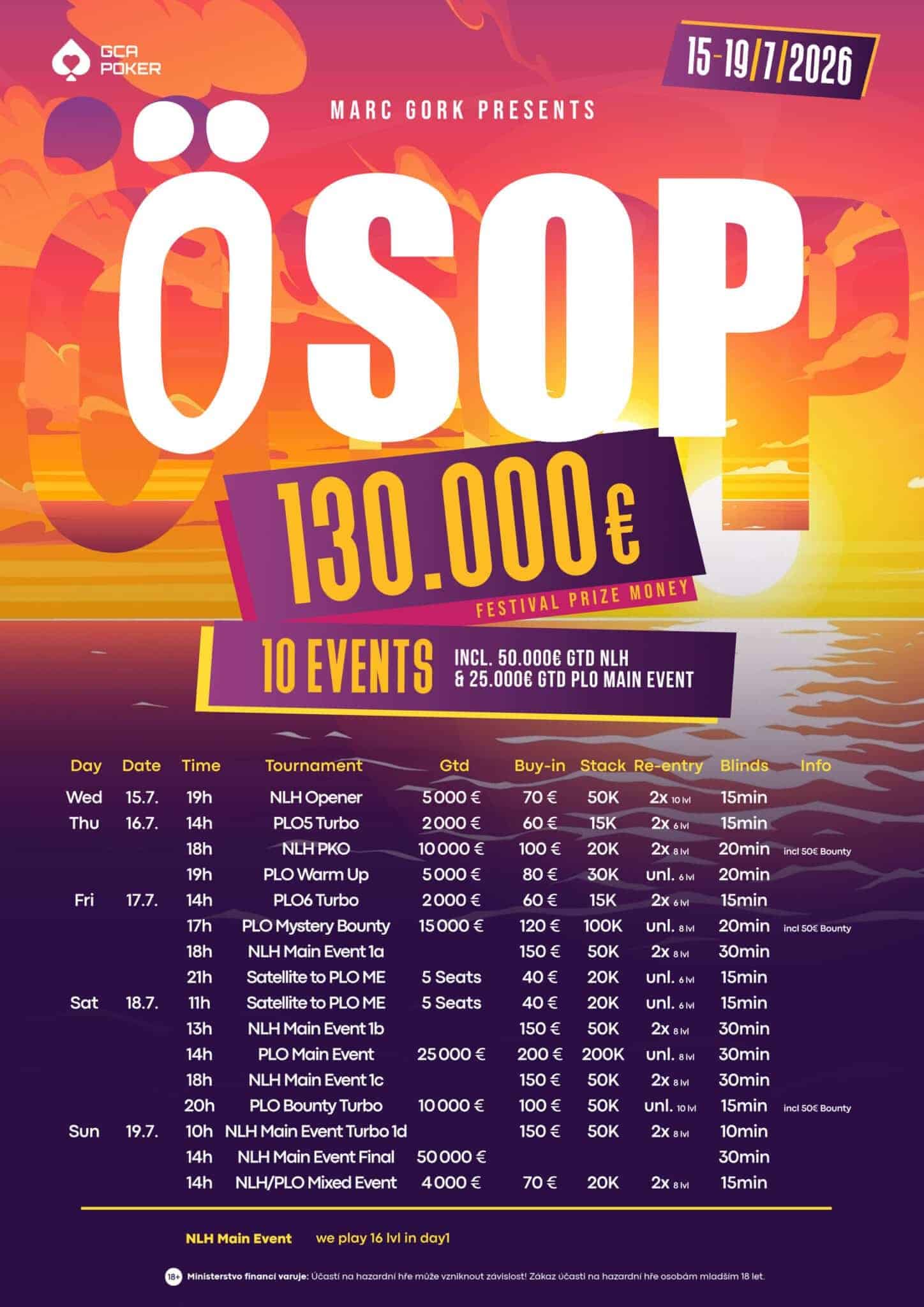 Ösop Summer 2026 Schedule